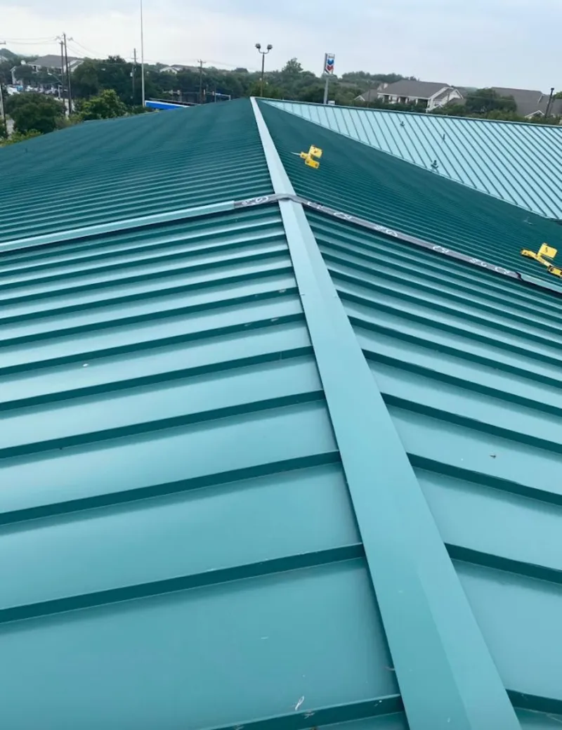 Green commercial metal roof ridge and valley for Metal Roof Repair in Gloucester City